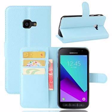 Imagem de Capa para Samsung Galaxy Xcover 4/G390F – Capa carteira flip de couro PU para Galaxy Xcover 4/G390F, capa de proteção de telefone estilo empresarial, capa com [compartimentos para dinheiro e cartão]