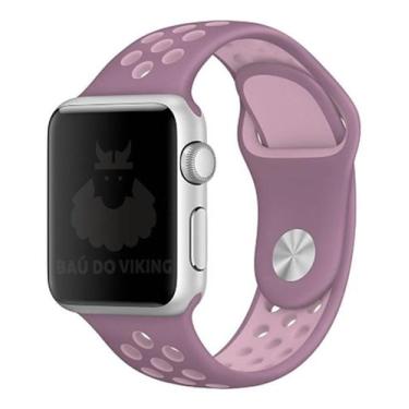 Imagem de Pulseira Furos ML Violeta/Rosa Compatível Apple Watch 44mm - Baú do Vi