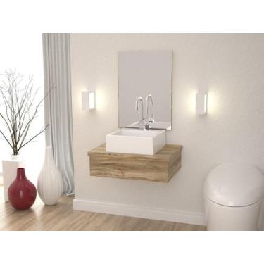 Imagem de Bancada Metrópole 601w 60cm C/cuba Q355 e Espelheira - Compace, Carval