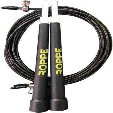 Imagem de Corda De Pular Speed Rope PRO PVC ROPPE, Preto e branco