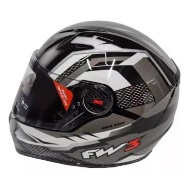 Imagem de Capacete Fechado Fw3 Gtx Fox Com Óculos Interno Grafite, G -60CM