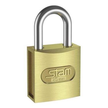 Imagem de Cadeado Zamac Latonado E Coat 25mm Segurança Nivel 2 Stam Cor Dourado