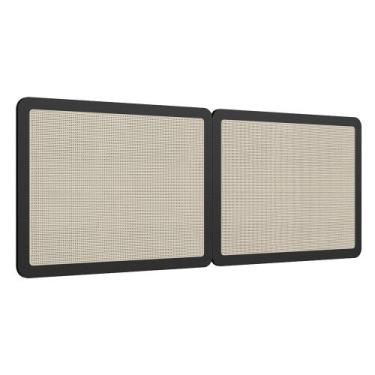 Imagem de Cabeceira Cama Casal e Queen Pés Madeira Arlo A10 Palinha Nero - Mpoze