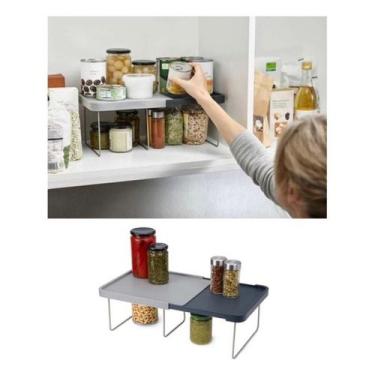 Imagem de Prateleira retrátil expansível para cozinha e banheiro, ferro de cozin