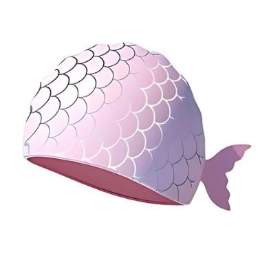 Imagem de Touca De Natação  Infantil Impermeável Profissional Peixe - Hero Band,