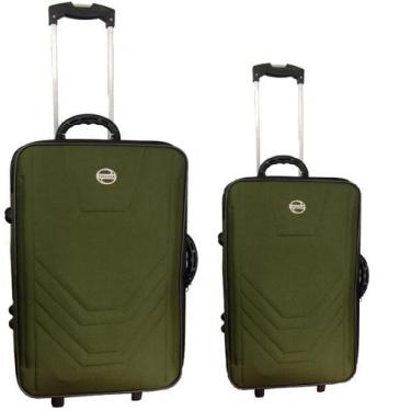 Imagem de Kit conjunto jogo 2 malas viagem village - média e pequena, Verde escu