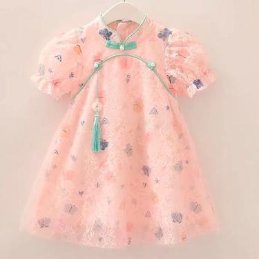 Imagem de Vestido Infantil Feminina Menina Festa Estilo Chinês De Tule - anjo da
