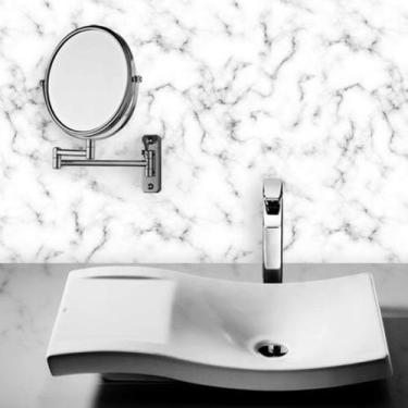 Imagem de Papel de Parede Adesivo Autocolante Vinil Textura Marmore Branco Mesa 