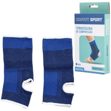 Imagem de Tornozeleira de poliester convoy sport azul com 2 pecas na caixa - YIN