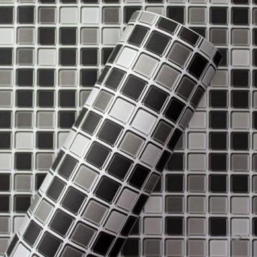 Imagem de Papel de Parede Lavavél Autoadesivo Alltak Decor Pastilha Preta 1,00 X