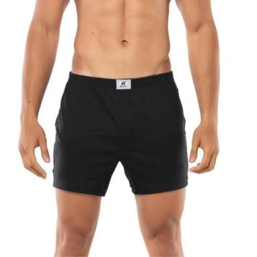 Imagem de Cueca samba canção 100% algodão com abertura frontal Keeper, Preto, M 