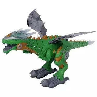 Imagem de Dragão Dinossauro Robô Solta Fumaça com som e luz Cor: Verde - toys