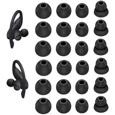 Imagem de JNSA Pontas auriculares de substituição para tampão auricular compatível com Powebeats Pro, P/M/G/ponta de silicone com flange dupla 4 tamanhos 12 pares, capa de carregamento, 12 pares pretos 23
