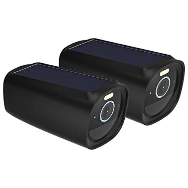 Imagem de Holicfun Capa protetora de silicone para Eufy Cam 3, capa de câmera resistente ao clima para Eufy Security S330 eufyCam 3 (pacote com 2, preto)