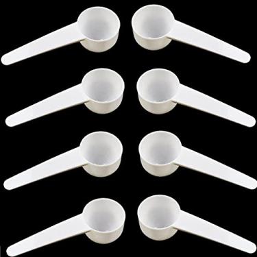 Imagem de Colher de colher de leite em pó de 10 ml com cabo longo, colher de sopa de plástico colheres de medição para café remédio DIY máscara facial colher de medida (pacote com 20)