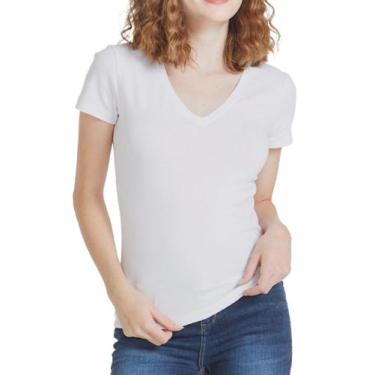 Imagem de Camiseta Feminina Hering 02tq, Branco, XG