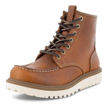 Imagem de ECCO Bota feminina Staker Moc Toe Tie Fashion Boot, Conhaque, 8-8.5