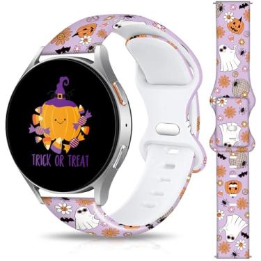 Imagem de Pulseiras para relógio de Natal e Halloween compatíveis com Samsung Galaxy Watch 7/Watch 6/Watch 5 / Watch 5 Pro/Watch 4 / Watch 4 / Watch 4 Classic / Watch 3 / Active 2e 1 (Lalic Ghost)