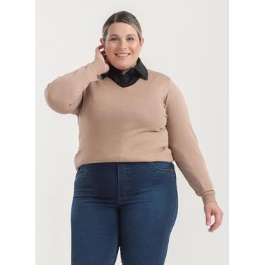 Imagem de Blusa Gola V Feminina Lã Retilinea Qualidade Premium  - Recanto da Mod