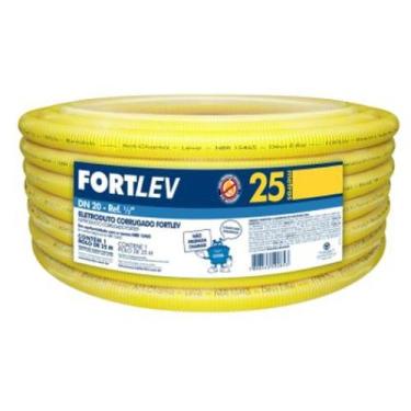 Imagem de Eletroduto Conduite Corrugado 20mm Ou 1/2'' X 25 Metros Amarelo PVC Ro