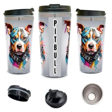 Imagem de Copo Térmico Personalizado Pet Lover Pitbull 450 ml Inox Interno