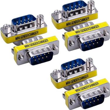 Imagem de Warmstor Pacote com 6 cabos serial RS232 de 9 pinos DB9 macho para macho mini conector adaptador de troca de gênero