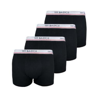 Imagem de Kit 4 Cuecas Boxers Infantil Box Algodão Cotton Conforto - Try Basics,