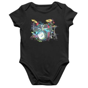 Imagem de Body Bebê Algodão Bateria Arte - Foca na Moda, Preto, M