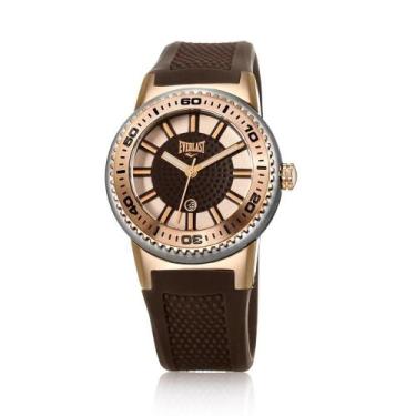 Imagem de Relógio Pulso Everlast Feminino Aço Silicone E455, Marrom