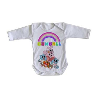 Imagem de body nenê criança roupa bebê manga longa incrivel mundo gumball - Empó