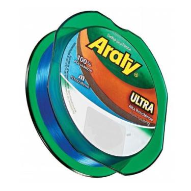 Imagem de Linha Monofilamento Araty Ultra 300 metros  Mazzaferro 0,40mm Azul