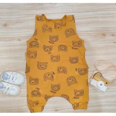 Imagem de Macacão Jardineira Saruel Infantil De Bebê Unissex Com Bolso-Unissex