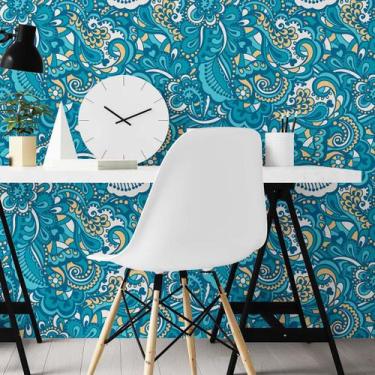 Imagem de Papel de Parede Adesivo Arabesco Indiano N02013 Rolo 0,58x3M - Adesivo