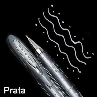 Imagem de Caneta Gel Uni-Ball Signo NOBLE METAL 0.8mm Metálica, PRATA