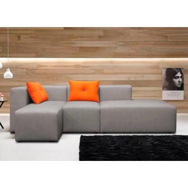 Imagem de Sofá de 4 Lugares Revestimento Veludo Linho Cinza - DES001 - Sofá Dire