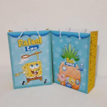 Imagem de kit 30 sacolinhas personalizadas bob esponja - Viações networks