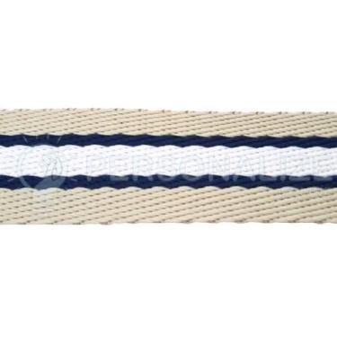 Imagem de Alça Chic Bege Azul e Branco Largura de 30MM  3 Metros - Personalize O