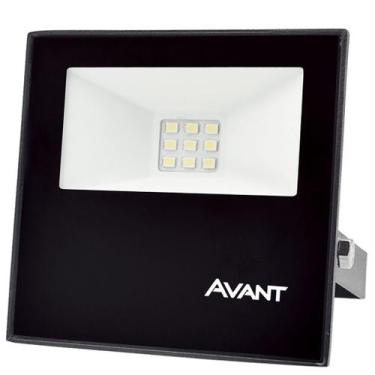 Imagem de Refletor Avant Led Slim Preto 10W Bivolt 6500K Luz Branca