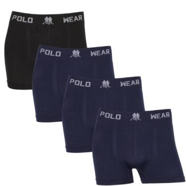 Imagem de Kit 4 Cuecas Boxer Polo Wear Microfibra Sem Costura Elastano, 01 preta