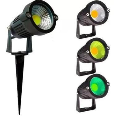 Imagem de Kit de 5 Luminária Espeto Jardim PVC Cob Led 5w Prova Dágua Verde IP65