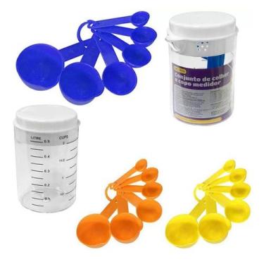 Imagem de Kit Colheres Copo Medidor De Cozinha Dosador Graduado 7 Peças - Wester
