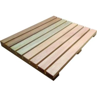 Imagem de Deck De Madeira Piscina Box Banheiro Capacho 117x71 cm Pintado NeonX, 
