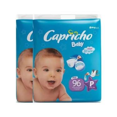 Imagem de Kit com 2pacotes Fralda Infantil Capricho Baby Super Jumbo, P