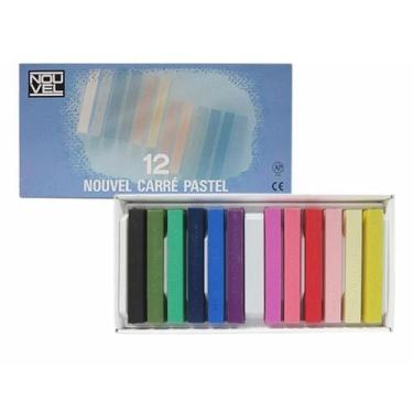 Imagem de Giz Pastel Seco Sakura Nouvel Carré Com 12 Cores Nct12B