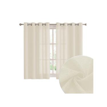 Imagem de Kit Cortina 3,00m x 1,60m Rústica Com Varão 2m Beleza Natural e Pratic