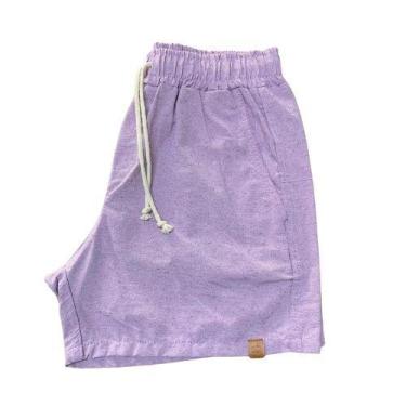 Imagem de Short Mauricinho Fio Tinto Linho 3 Bolsos - C&C, Lilás, G