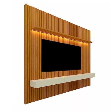 Imagem de Home para TV Ripado com LED Nobre 230 Naturale Off White - Gelius