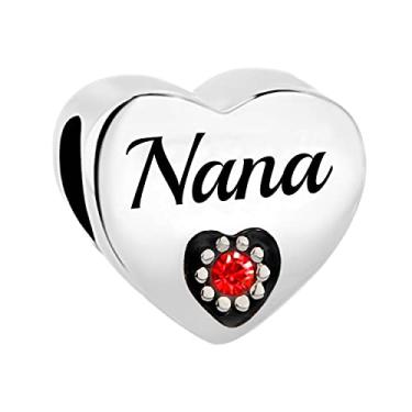 Imagem de MiiFort Pingentes de coração com pedras de nascimento vermelhas para pulseiras Pandora Charms Moments Your Are My Love, One Size, Cobre, Sem Pedra Preciosa