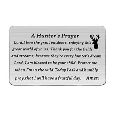 Imagem de LQRI A Hunter's Prayer Wallet Card Hunters Prayer Gift Deer Rack Gift Lord I Love The Great Outdoors Enjoying This Great World Of Your Wallet Card Hunting Jewelry (Hunters Prayer Wallet Card)