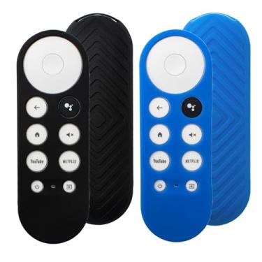 Imagem de Capa de controle remoto compatível com Chromecast 2020 com controle remoto de voz Google TV (azul oceano + preto)